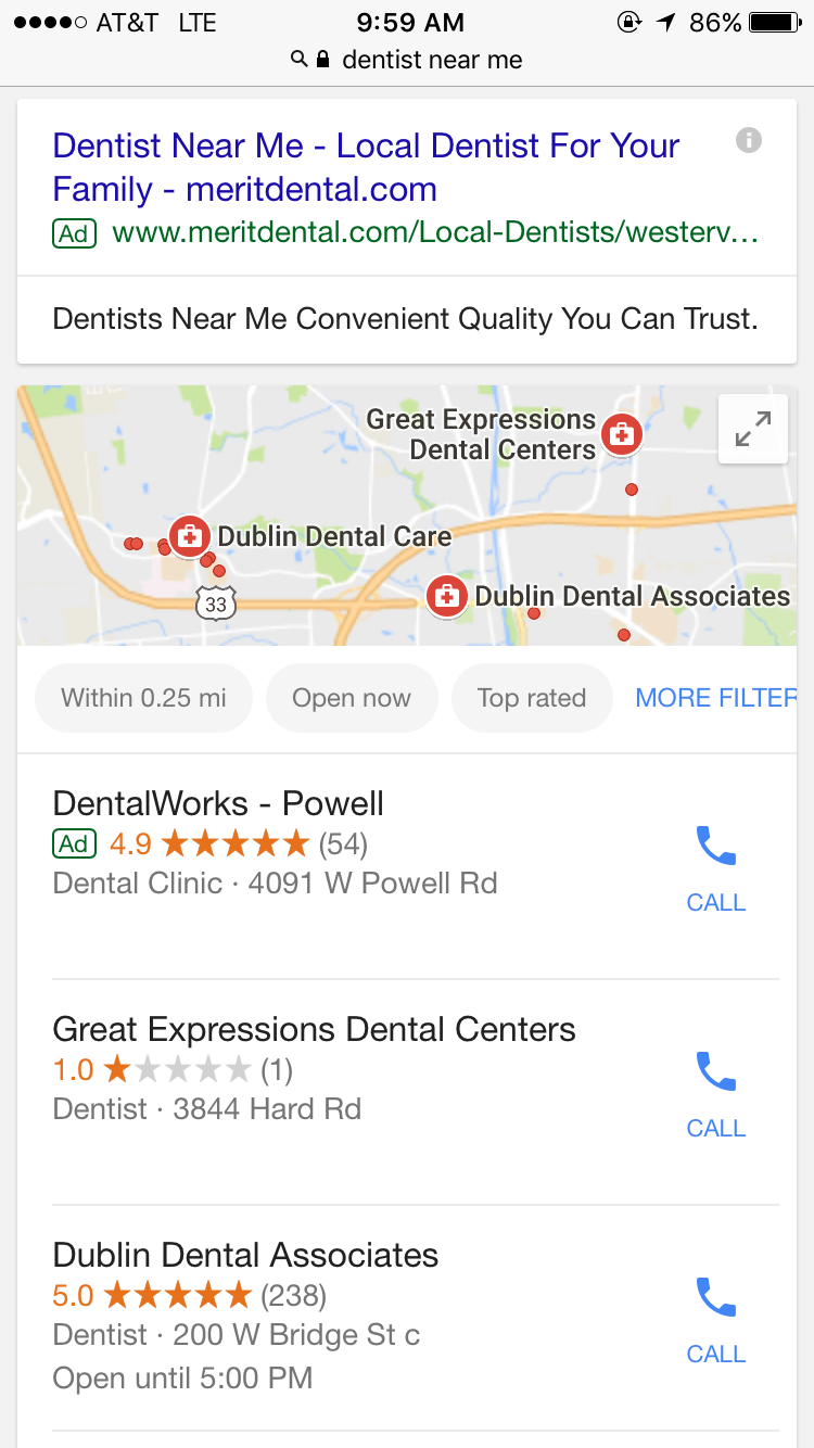 Dental marketing campaign results